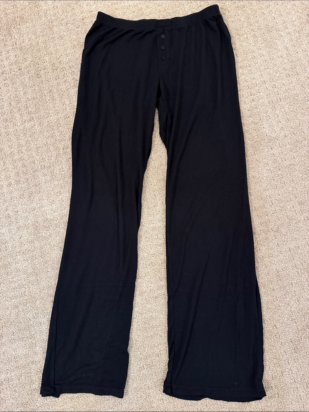 PJ Salvage Black Lounge Pajama Pants with Button Fly - Small